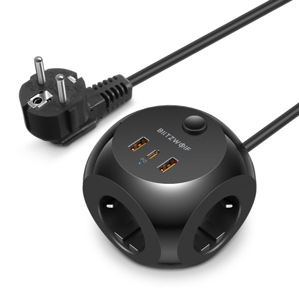 BlitzWolf Power Strip Muti-port Rubik Cube 3*AC 20W USB-C PD & 18W