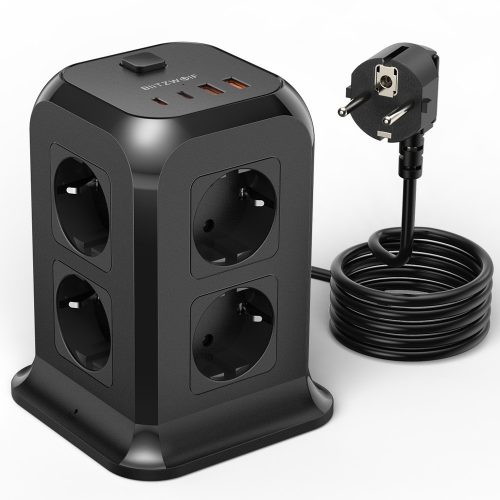 BLITZWOLF BW-PC3 - CHARGER AND POWER STRIP TOWER 8 AC OUTPUTS, 20W CHARGE
