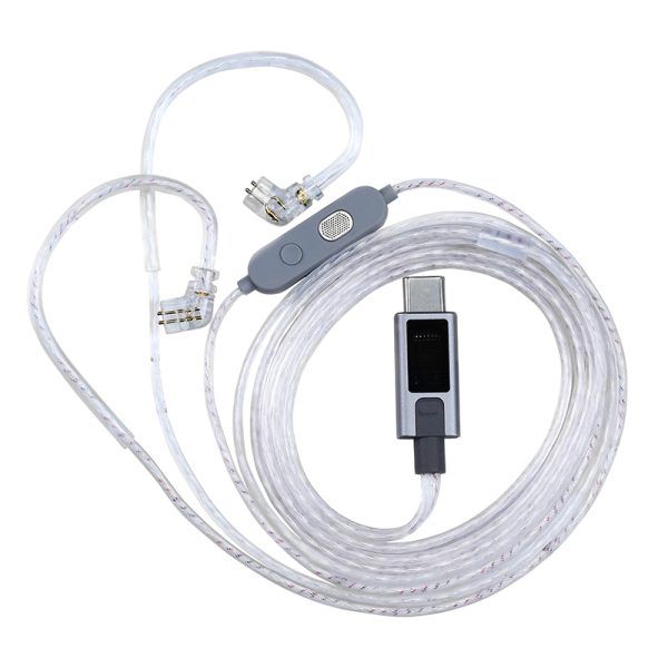 KZ M2 Dual Mic Type C EQ Tuning Switch Silver Plated Upgrade Cable